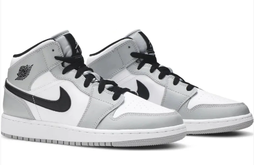 Air Jordan 1 Mid GS-Light Smoke Grey - Soleful