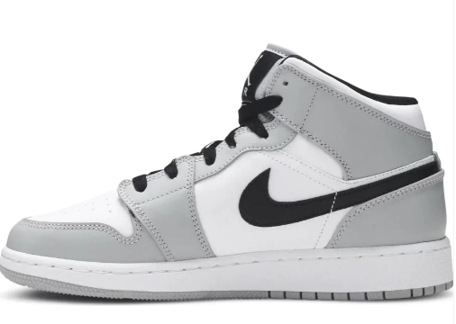 Air Jordan 1 Mid GS-Light Smoke Grey - Soleful