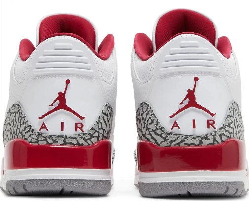 Air jordan 3 white and red sales