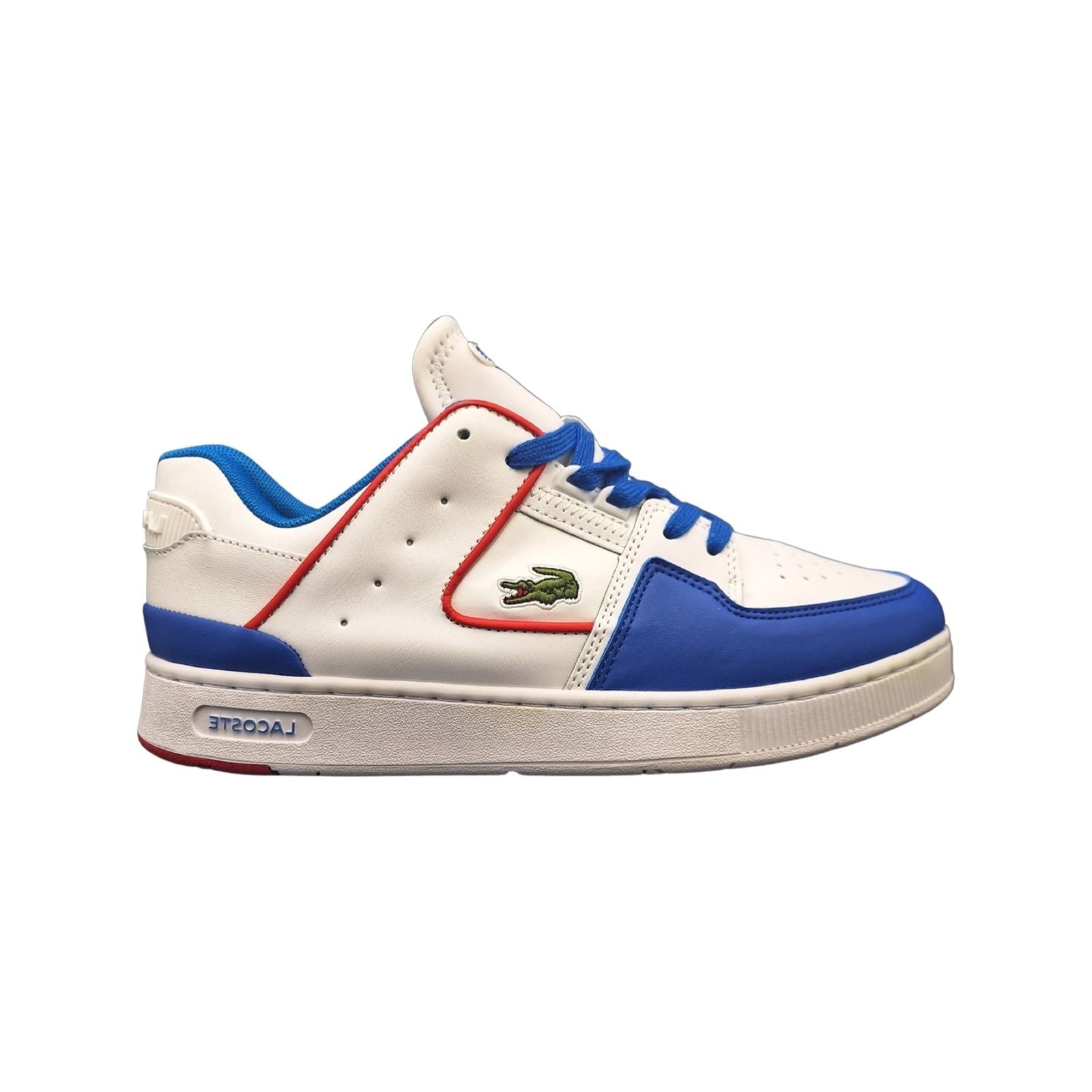 Lacoste Mens Court Cage Trainers White/Blue - Soleful